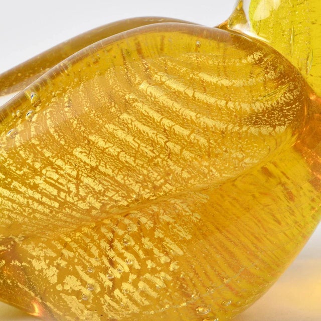 Yellow and Gold Glass Bird Figurine from Murano, 1960s For Sale - Image 10 of 11