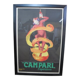 Italian Vintage Leonetto Cappiello Bitter Campari Aperitif Orange Peel Poster For Sale
