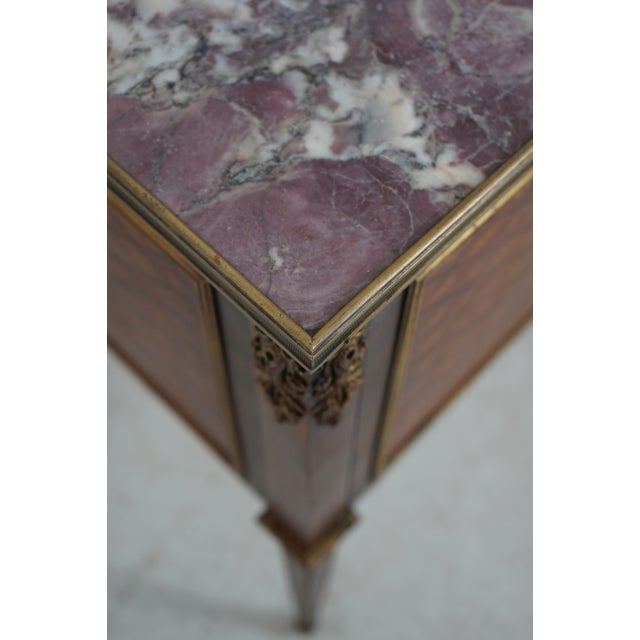 Louis XVI Vintage Marble Top Bar Cabinet For Sale In Philadelphia - Image 6 of 16