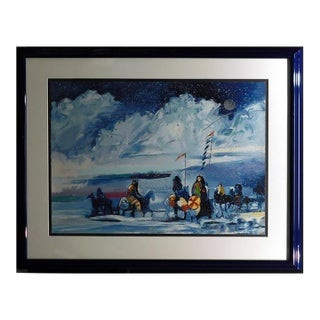 Earl Biss "War Flag on Broken Water" Hand Signed Landscape Framed Make an Offer For Sale