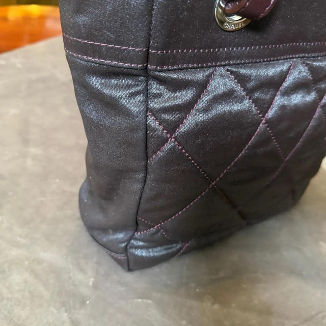 2006 Vintage Chanel Dark Chocolate Brown Coated Canvas Tote Bag For Sale - Image 12 of 18