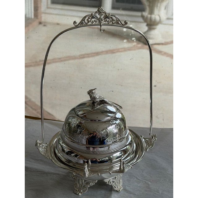 Victorian 1880s Victorian Silver-Plated Lift-Lid Butter Cooler by Simpson, Hall, Miller & Co. – Model No. 176 For Sale - Image 3 of 7
