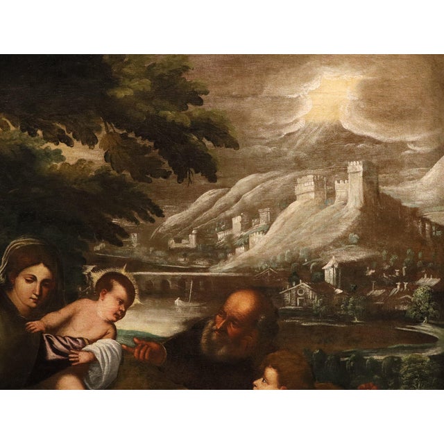 School of Titian, The Holy Family with the Infant Saint John the Baptist, 17th Century, Oil Painting on Canvas, Framed For Sale - Image 6 of 15