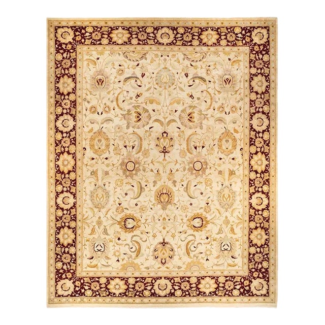 Mogul, One-of-a-Kind Hand-Knotted Area Rug in Ivory, 12' 3" x 15' 0" For Sale