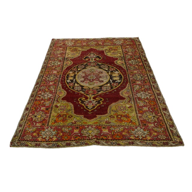 Mid 20th Century Vintage Turkish Oushak Rug - 03'08 X 06'02 For Sale - Image 5 of 8