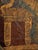 Rustic European Large Antique Hand-Painted Leather Wall Hanging – Neoclassical Arabesque Motif For Sale - Image 3 of 13