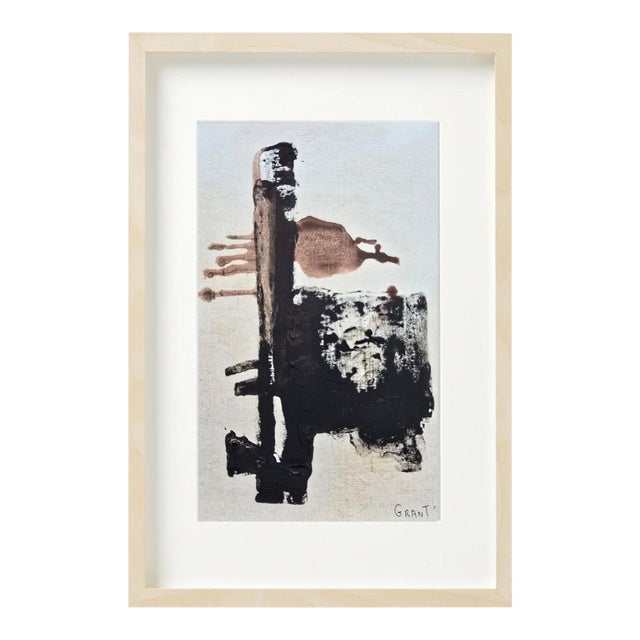 14.2" by 18.9" Original Abstract Figurative Neutral Palette Oil Painting / Earth Tones For Sale