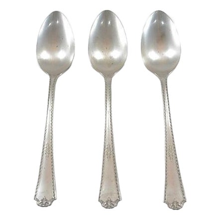 1930s Silver Serving Spoons - Set of 3 For Sale