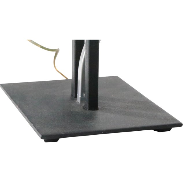 Metal Wave Form Post Modern Memphis Style Table Lamp C. 1980's For Sale - Image 9 of 12