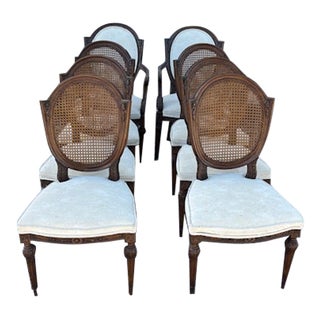 1920s French Walnut Chairs- Set of 8 For Sale