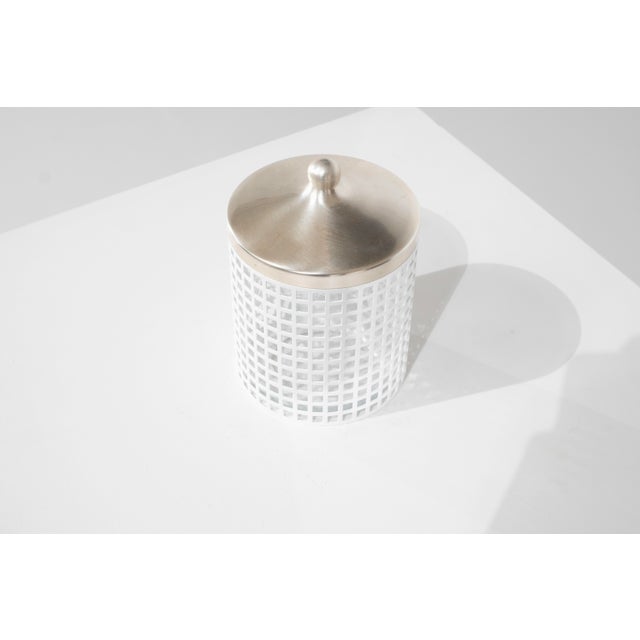 Metal Sugar Bowl by Josef Hoffmann for Bieffeplast, Italy, 1980s For Sale - Image 7 of 12