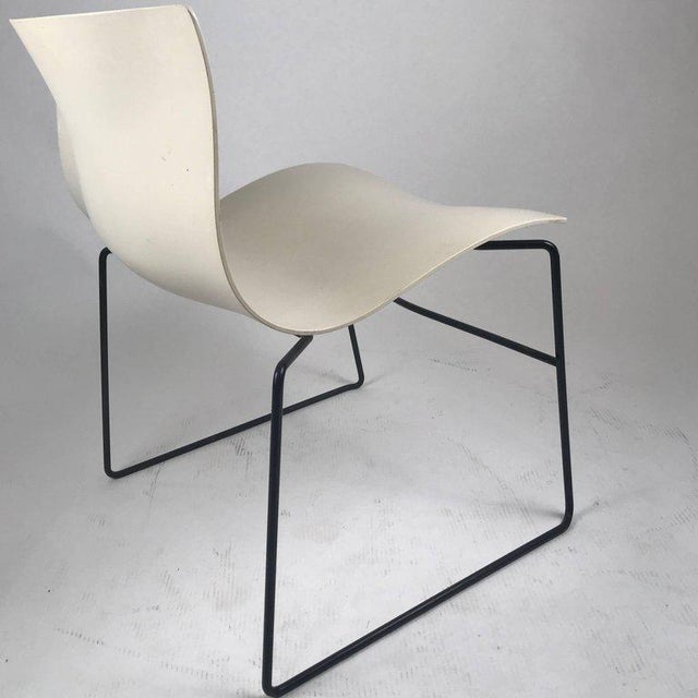 Knoll Massimo Vignelli Handkerchief Stacking Chair in Black & White