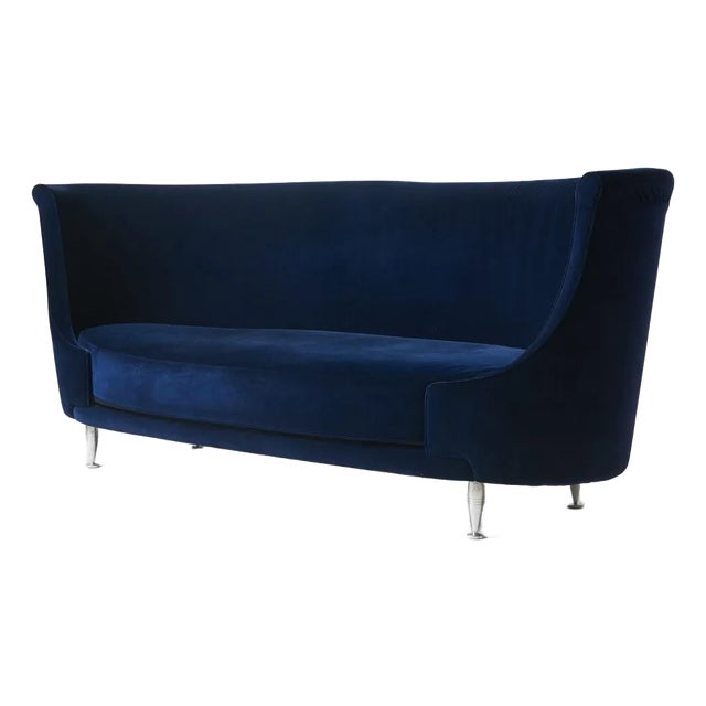 Blue Velvet Sofa by Massimo Iosa Ghini For Sale