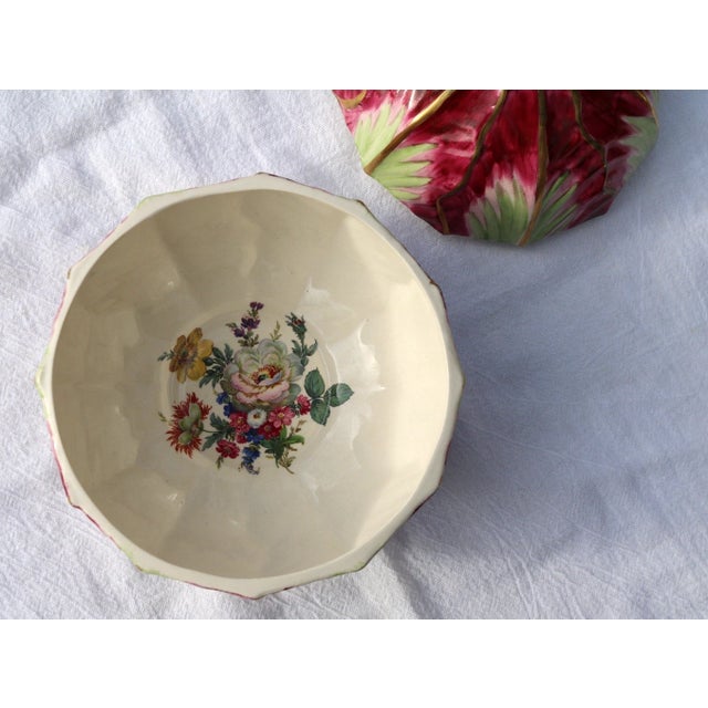 Mid Century Mottahedeh Red Cabbage Tureen With Under Plate For Sale - Image 10 of 11