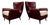 Pair of Brazilian Modernist Armchairs in Hardwood, Burgundy Leather & Bouclé by Carlo Hauner, 1950s – Lot 466 For Sale