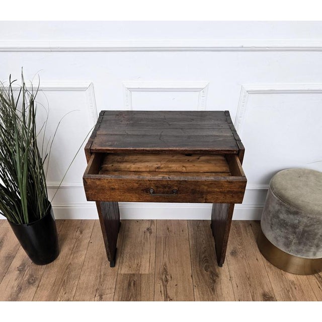 Brown Small Antique Italian Rustic Walnut Console Table, 1890s For Sale - Image 8 of 10