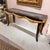 Vintage Dark Wood Console Table With Gold Gilt Draped Valance Detail For Sale - Image 4 of 11