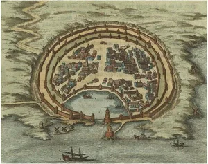 Antique Engraved Map of Rhodes in Greece, 1688