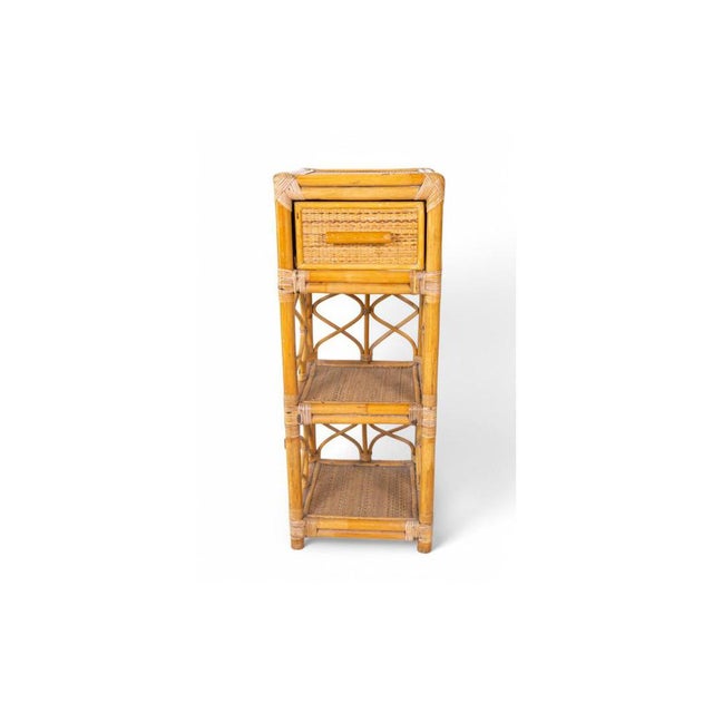 Vintage Rattan Cabinet with Drawer and Shelves, 1960s-1970s For Sale - Image 11 of 11