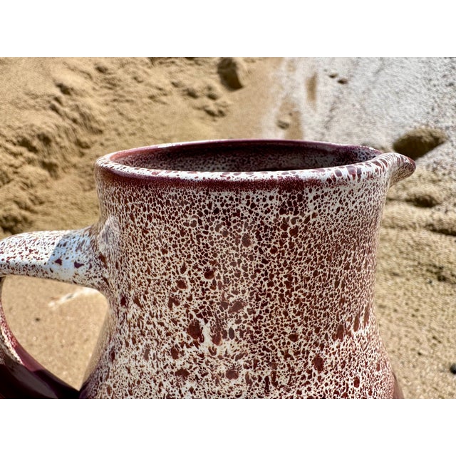 Studio Pottery Jug in Reddish-Brown with White Foam Glaze from Töpferhof Römhild, Germany, 1960s For Sale - Image 13 of 15