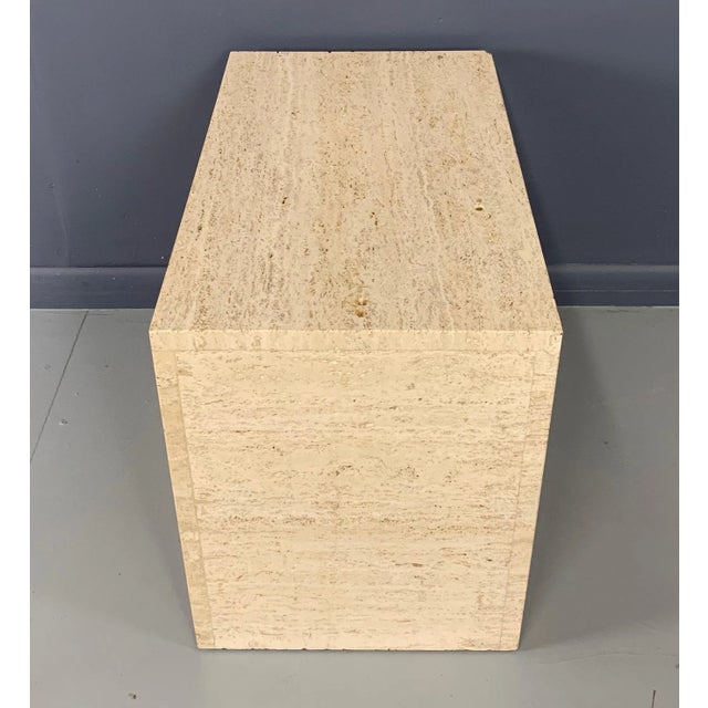 Mid-Century Italian Travertine Side Table For Sale - Image 4 of 9