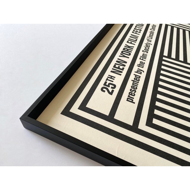 1980s Sol LeWitt Vintage 1987 Modernist Silkscreen Print Framed Extra Large Twenty-Fifth New York Film Festival Poster For Sale - Image 5 of 18