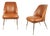 Vintage Campanula Chairs in Brown Leather and Brass by Carlo Pagani for Arflex, 1952, Set of 2 For Sale