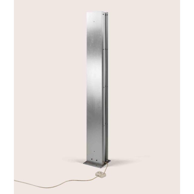 1970s Vintage 4-Light Floor Lamp in Brushed Steel, Italy, 1970s For Sale - Image 5 of 10