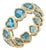 Swiss Blue Topaz Heart Shape Ring | Dainty Heart Cut Engagement Full Eternity Band Ring Us 7 For Sale