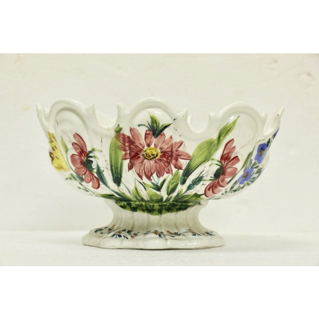 Italian Hand-Painted Floral Compote For Sale In Richmond - Image 6 of 6