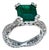 2 Carat Natural Square Emerald & 0.65 Ct Diamond Ring in Platinum For Sale