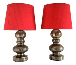 Large Mid-Century Italian Pottery Table Lamps by Aldo Londi for Bitossi, 1960s, Set of 2