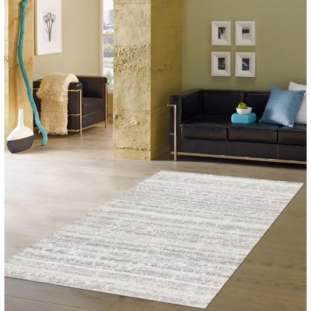 Pasargad Home Vogue Silver Wool Area Rug- 5' 7" X 8' 6" For Sale - Image 4 of 4