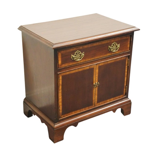 AMERICAN OF MARTINSVILLE Banded Mahogany Traditional Style 24" Cabinet Nightstand 8576-08 24" High 24" Wide 16" Deep We...