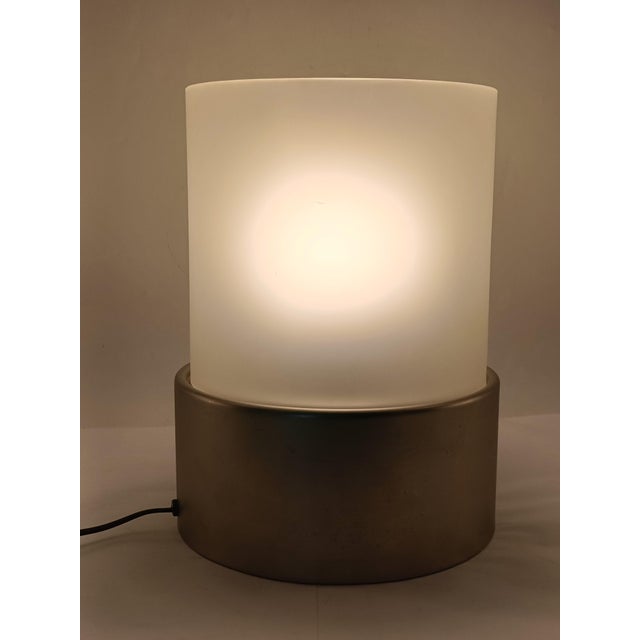1970s Cylindrical Table Lamp with Diffused Light, Italy, 1970s For Sale - Image 5 of 8