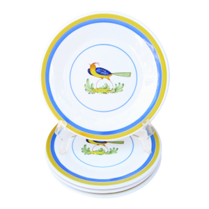 Vintage Italian Pottery Bird Plates, Set of 4