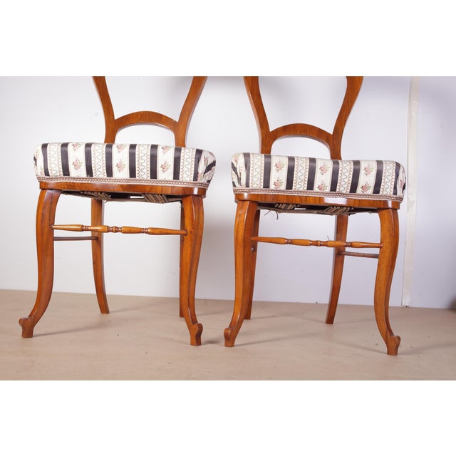 Wood Late Biedermeier Chairs in Walnut, 1880s, Set of 2 For Sale - Image 7 of 18