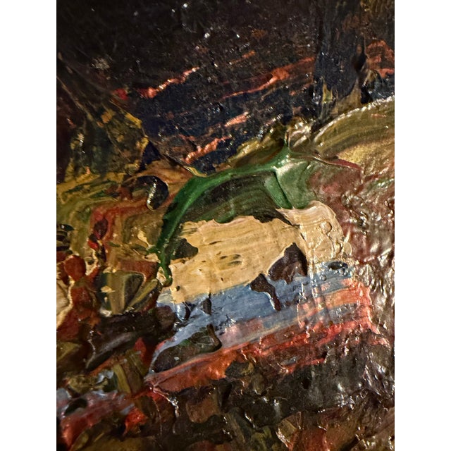 Contemporary Bold and Colorful Original Small Abstract Painting by N Thabit For Sale - Image 3 of 8