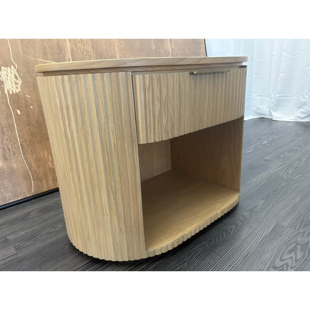 RH Restoration Hardware Byron Open Nightstand – 32" Light Oak | American White Oak | Reeded Detail | Soft-Close Drawer...