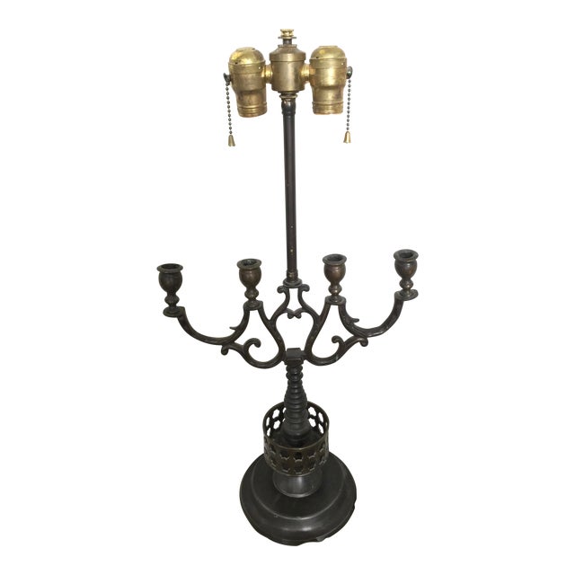 Antique Candlestick Lamp Brass Chairish