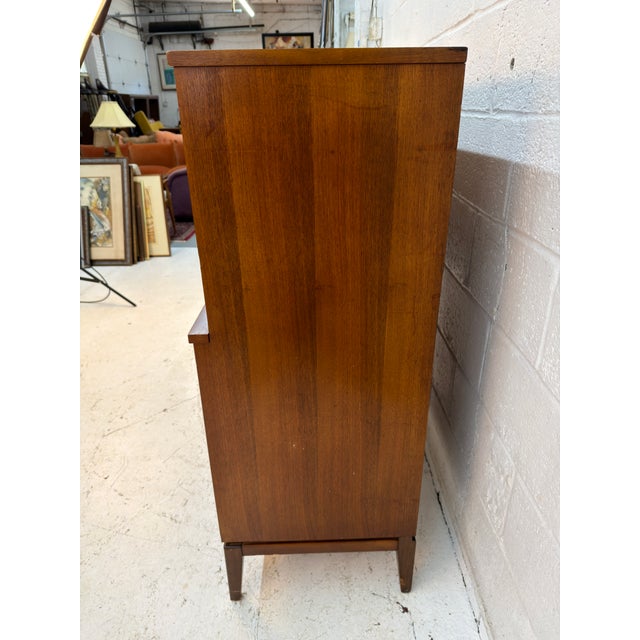 Mid-Century Modern Six Drawer Walnut Highboy Dresser For Sale - Image 9 of 15