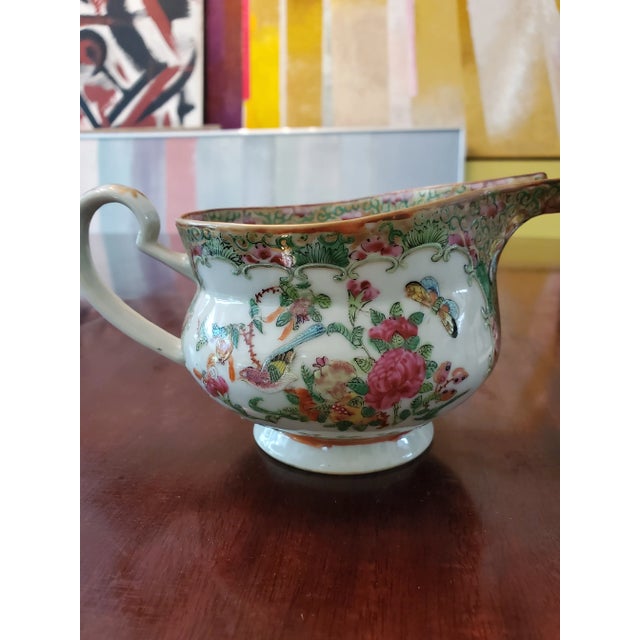 Chinese Antique Chinese Porcelain Rose Medallion Jug For Sale - Image 3 of 8