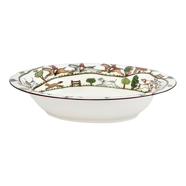 Mid 20th Century Crown Staffordshire Hunting Scene Serving Dish For Sale