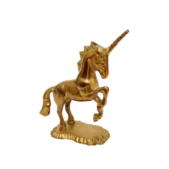 Vintage Brass Unicorn Horse Figurine Model Chairish