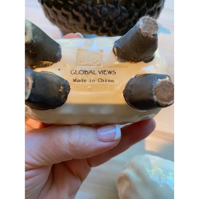 Ceramic Global Views Ceramic Sheep Figurines- Set of 3 For Sale - Image 7 of 7