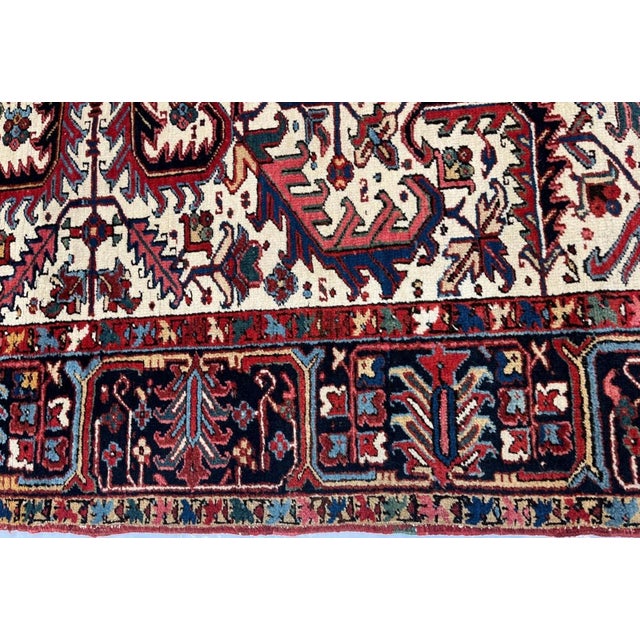 Persian Antique Persian Heriz, 7'6" X 9'1" For Sale - Image 3 of 5