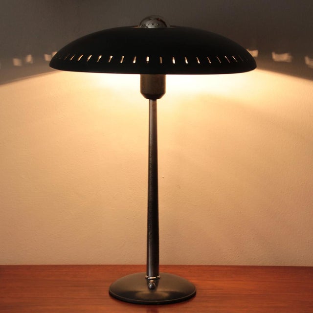 Philips Black Table Lamp by Louis Kalff for Philips, 1950s For Sale - Image 4 of 12