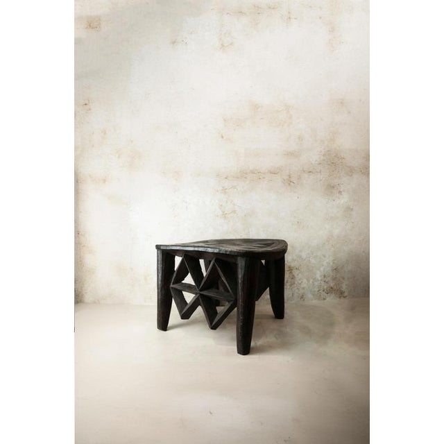 Nupe Stool - This is a large fabulous Hand Carved Wood Stool from the Nupe People of Nigeria. These stools are hand carved...