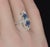 Certified Natural 1.40cts Diamond & Sapphire 18k Solid White Gold Filigree Cocktail Ring, Size 6.5 For Sale - Image 9 of 13