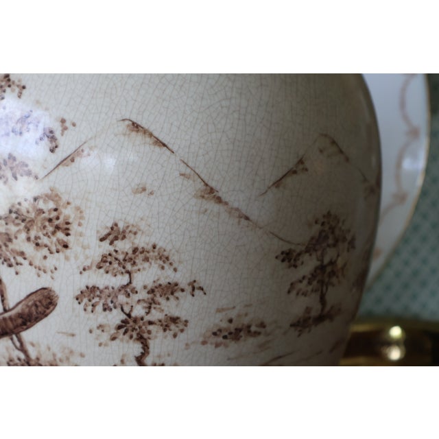 Rare Circa 2000 Maitland-Smith Hand-Painted Leopard Crackle-Glaze Vase For Sale - Image 11 of 18